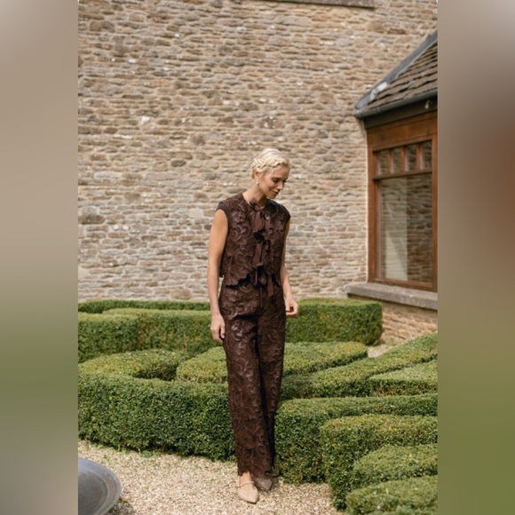 Antonio Melani x Jennifer Sumko Sara Laser Cut Lace High Rise Full Length Pants - Picture 5 of 11